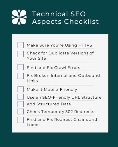 screenshot of technical seo checklist