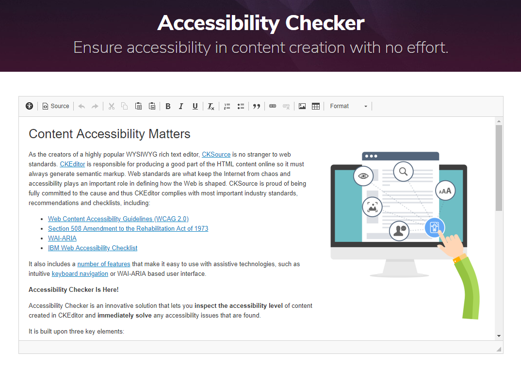 Accessibility checker example