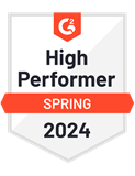 G2 High Performer badge for Spring 2024.