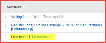 Examples of utm_campaign in GA Examples of utm_campaign in GA