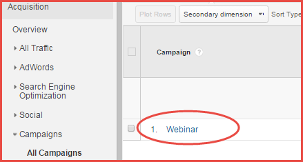 GA campaign, showing generic campaign name GA campaign, showing generic campaign name
