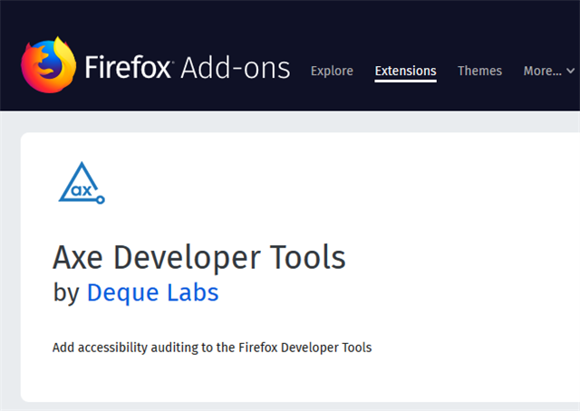 Axe Developer Tools Extension example