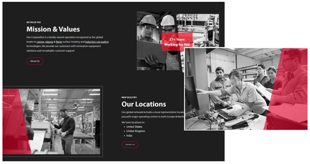 An example of black and white imagery used in website design.